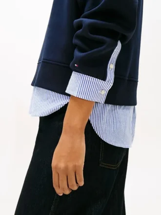 Fleece-tröja med lager-på-lager-look