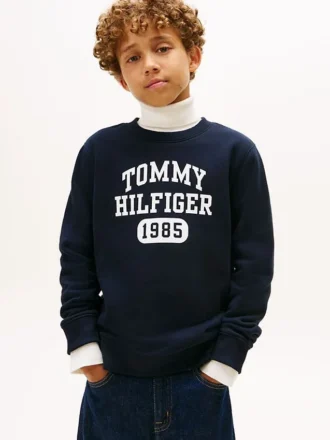 Fleece-tröja med logotyp för barn