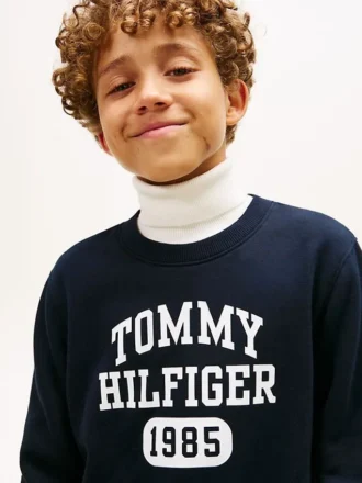 Fleece-tröja med logotyp för barn