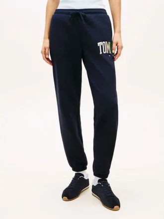 Flerfärgad joggingbyxa med Tommy-logotyp