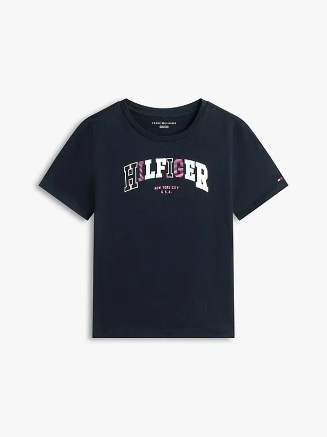 Flerfärgad T-shirt med Hilfiger-logotyp för barn Flerfärgad T-shirt med Hilfiger-logotyp för barn