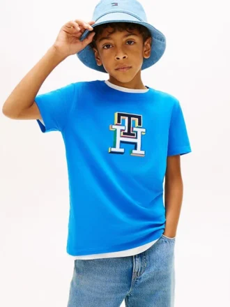 Flerfärgad T-shirt med monogram för barn