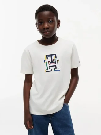 Flerfärgad T-shirt med monogram för barn