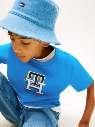 Flerfärgad T-shirt med monogram för barn
