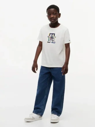 Flerfärgad T-shirt med monogram för barn
