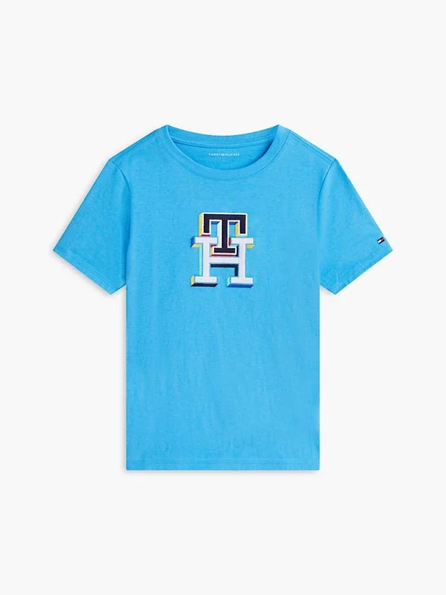 Flerfärgad T-shirt med monogram för barn Flerfärgad T-shirt med monogram för barn