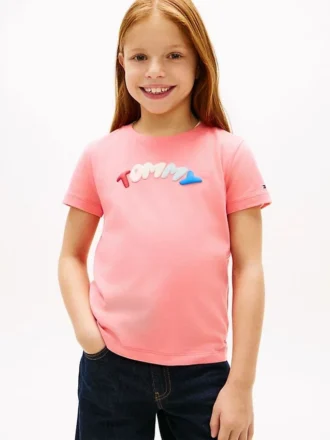 Flerfärgad T-shirt med pufflogotyp för barn