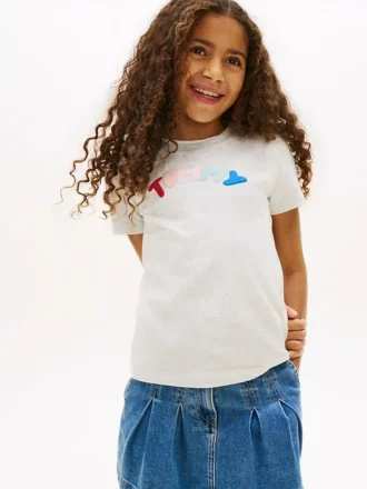 Flerfärgad T-shirt med pufflogotyp för barn