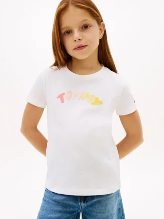 Flerfärgad T-shirt med pufflogotyp för barn