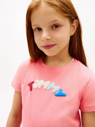 Flerfärgad T-shirt med pufflogotyp för barn
