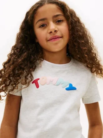 Flerfärgad T-shirt med pufflogotyp för barn