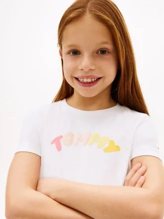 Flerfärgad T-shirt med pufflogotyp för barn