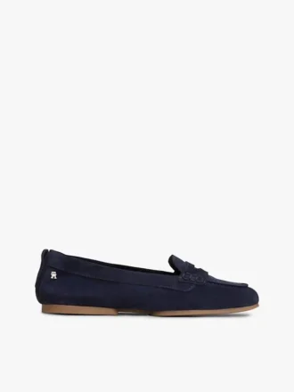 Flexibla pennyloafers i mocka