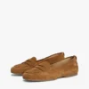 Flexibla pennyloafers i mocka
