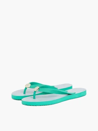 Flip-flops med metallbeslag och monogramtryck
