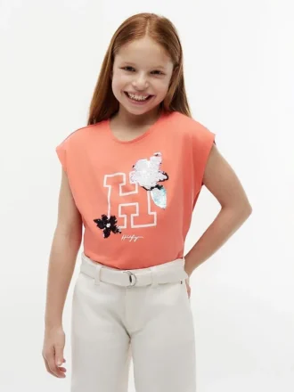 Flip Sequin Floral Logo T-shirt för barn