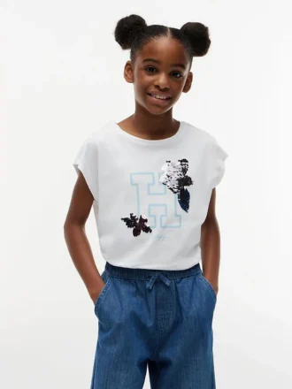 Flip Sequin Floral Logo T-shirt för barn Flip Sequin Floral Logo T-shirt för barn