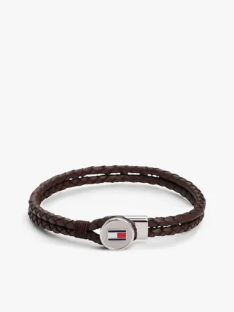 Flätat läderarmband