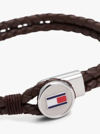 Flätat läderarmband