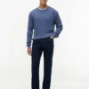 Garment-Dyed Cable Knit Sweater