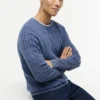 Garment-Dyed Cable Knit Sweater