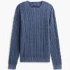 Garment-Dyed Cable Knit Sweater