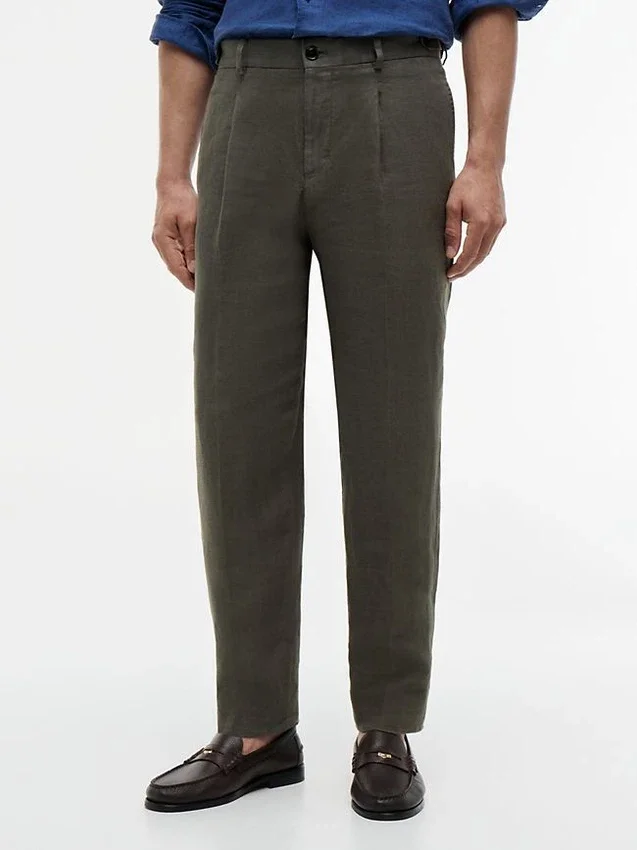 Garment-Dyed Linen Tapered Byxor Garment-Dyed Linen Tapered Byxor