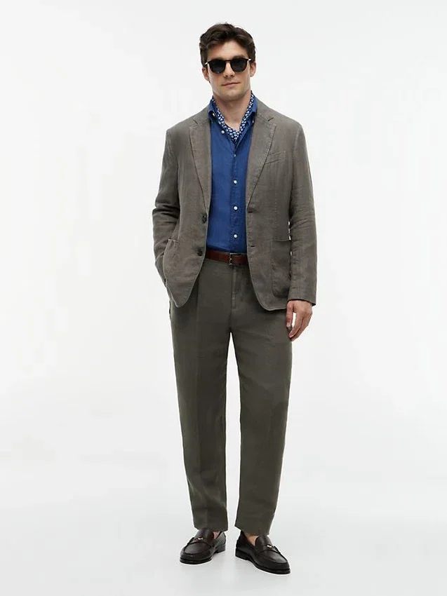 Garment-Dyed Linen Tapered Byxor Garment-Dyed Linen Tapered Byxor