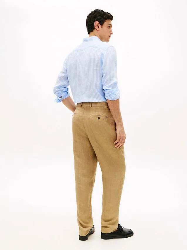 Garment-Dyed Linen Tapered Byxor Garment-Dyed Linen Tapered Byxor