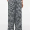 Gingham-byxor i linneblandning