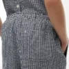 Gingham-byxor i linneblandning