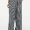 Gingham-byxor i linneblandning