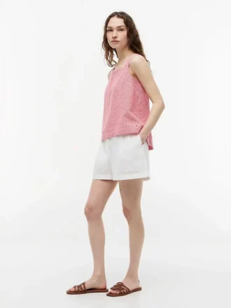 Gingham-linneblandad linne
