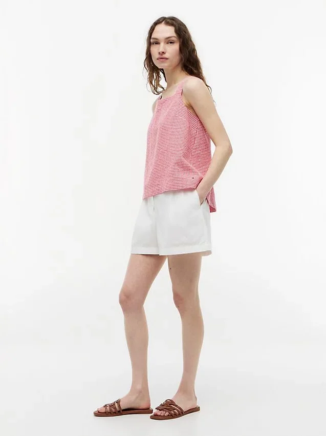 Gingham-linneblandad linne Gingham-linneblandad linne