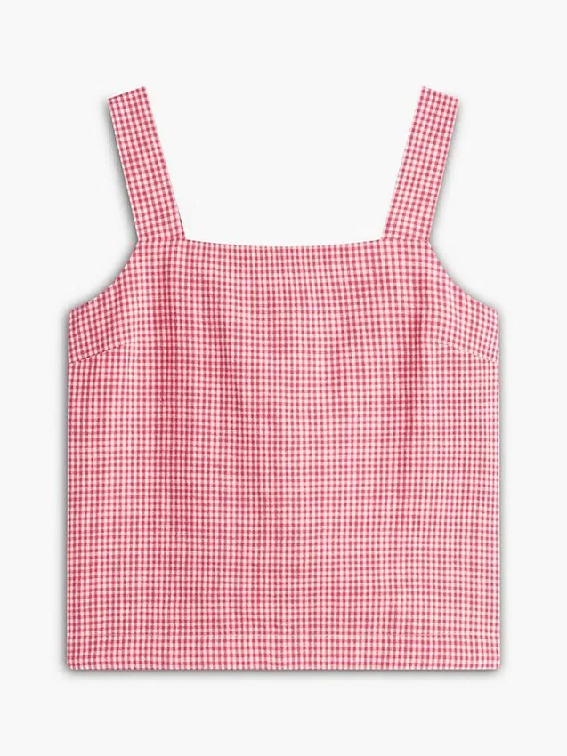 Gingham-linneblandad linne Gingham-linneblandad linne