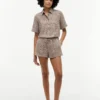 Gingham-shorts i linneblandning Gingham-shorts i linneblandning