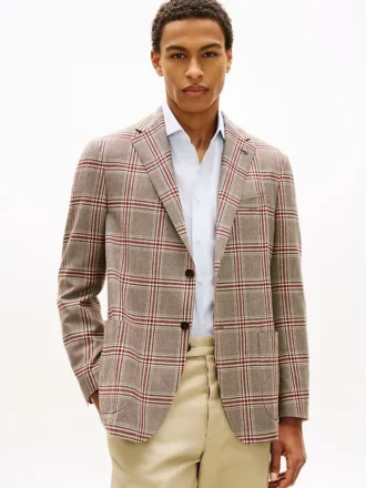Glen Plaid-blazer i ullblandning