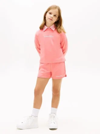 Glitter-shorts med Tommy-logotyp för barn