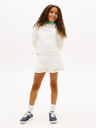Glitter-shorts med Tommy-logotyp för barn