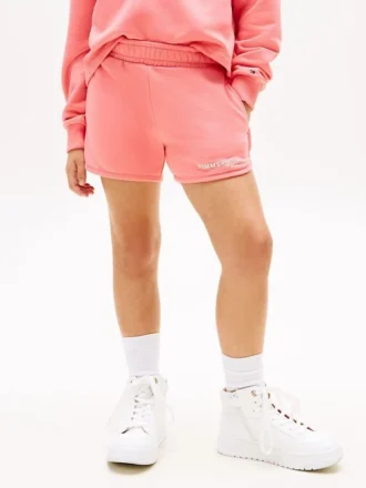 Glitter-shorts med Tommy-logotyp för barn