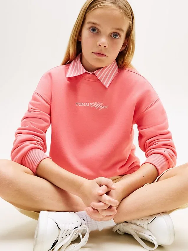 Glittrig Tommy-logotröja för barn Glittrig Tommy-logotröja för barn