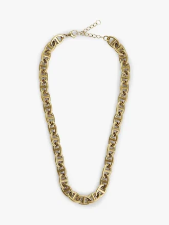 Guldpläterat halsband med mariner-länkar
