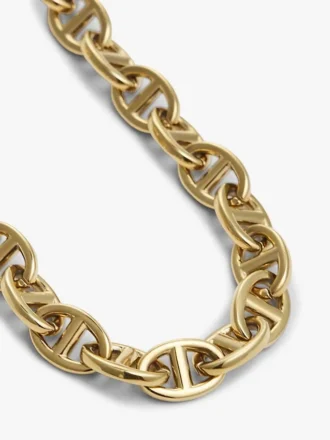 Guldpläterat halsband med mariner-länkar