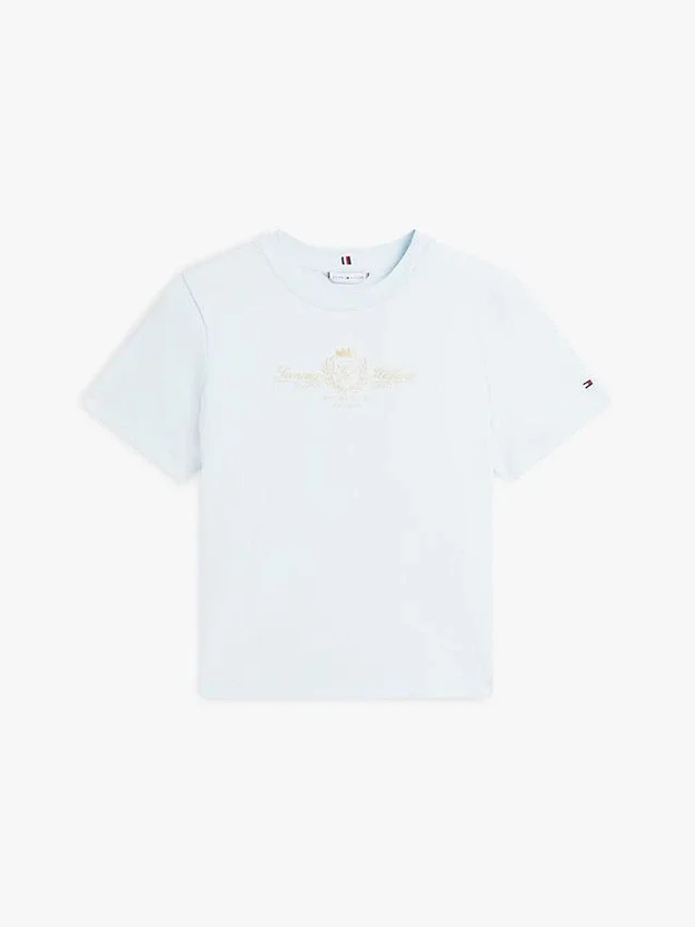 Guldtonad T-shirt med klubbens emblem Guldtonad T-shirt med klubbens emblem