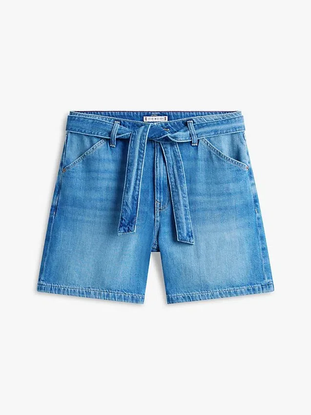 Högmidjade jeansshorts med bälte Högmidjade jeansshorts med bälte