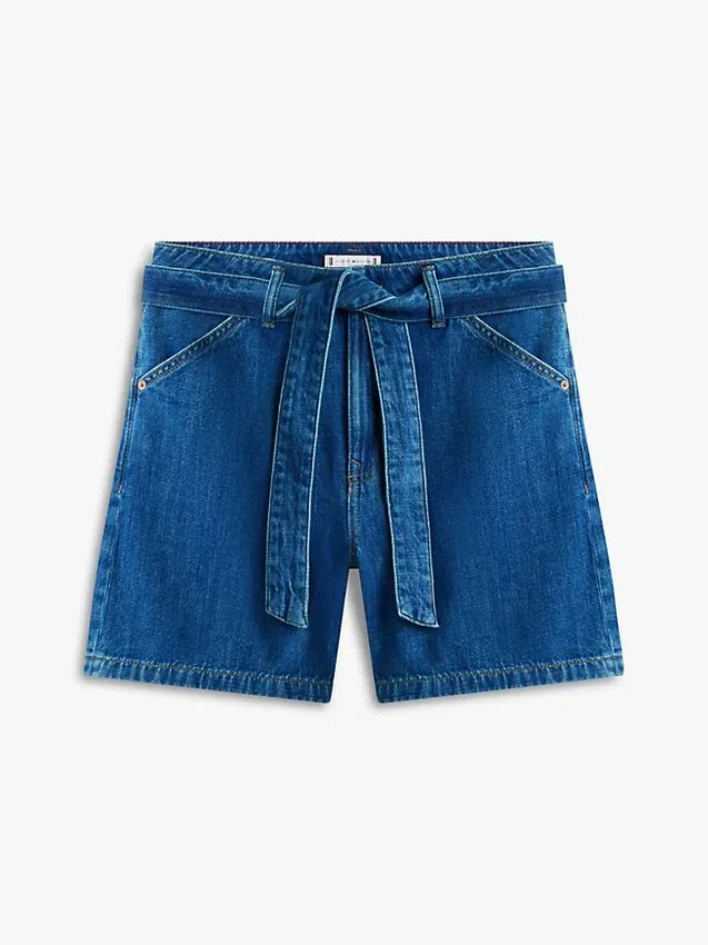Högmidjade jeansshorts med bälte Högmidjade jeansshorts med bälte
