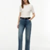Högmidjade klassiska raka Jeans