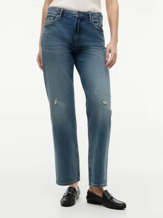Högmidjade klassiska raka Jeans
