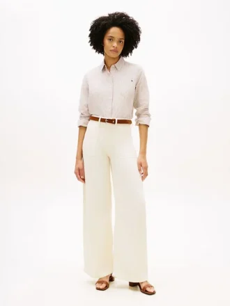 Högmidjade stretchjeans med vida ben