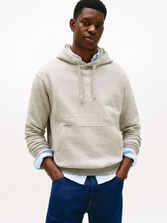 Hilfiger Crest Logo Heathered Hoodie